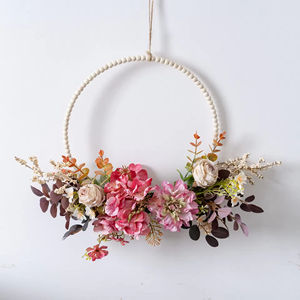 Guirlande de fleurs artificielles réalistes Dahlia Rose Hortensia avec verdure pour porte d'entrée, mur, mariage, Thanksgiving, remise de diplôme - Product Image 3