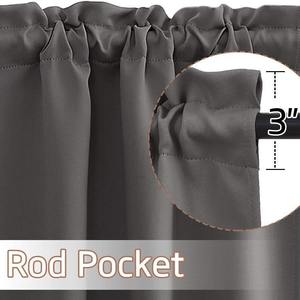 Rideaux occultants DaiRui pour café, panneaux courts isolants thermiquement pour fenêtres de cuisine et salle de bain, avec passe-tringle, <span class=keywords><strong>rideau</strong></span> de poêle - Product Image 3