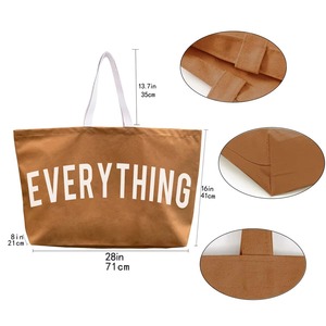 Bolso de lona de algodón ecológico grande directo de fábrica con logotipo personalizado bolso de compras de mujer personalizado reutilizable - Product Image 3