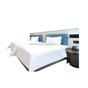 Nordic Style 3 Star Hotel Guest Room Set King Bed Frame with Solid Wood <b>Headboard</b> & Nightstand Hotel Project Furniture Supplier - Product Image 6