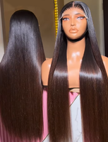 Perruques lisses 100 % cheveux humains en gros, vietnamiennes, indiennes, brésiliennes, vierges, brutes, alignées sur la cuticule, avec dentelle frontale pour femmes noires