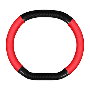 Housse de <span class=keywords><strong>volant</strong></span> de voiture en <span class=keywords><strong>cuir</strong></span> et fibre de carbone haut et bas 34cm Double D pour Peugeot 408 307 <span class=keywords><strong>308</strong></span> S301 508 4008 5008 2008 310 - Product Image 6
