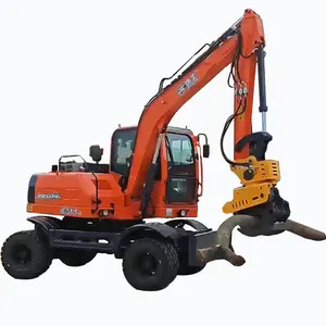 Wood cutter with grab log grapple saw tree cutter excavator for forestry machinery