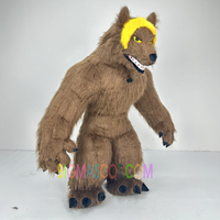 Costume de robe de carnaval animal loup Costume de mascotte gonflable en fourrure pour la fête de Noël en peluche Mascotte loup