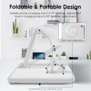 2025 Du Lịch Đối Tác 3 Trong 1 Sạc Không Dây Có Thể Gập Lại Xách Tay 15W Nhanh Chóng Không Dây Sạc Đứng Máy Tính Để Bàn Dock Với Ánh Sáng Ban Đêm - Product Image 4