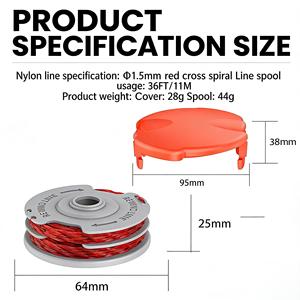 4x5139371909 Tête de coupe de rechange pour débroussailleuse avec double bobine et fil à alimentation automatique FLY021 36FT/11M 1.5mm pour Flymo Contour Mini Trim - Product Image 4