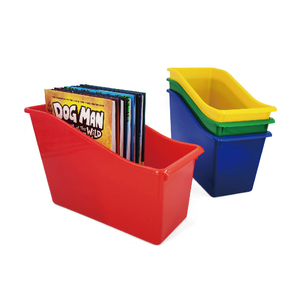 ถังขยะพลาสติกอเนกประสงค์หลากสีที่เก็บหนังสือสำหรับโฮมออฟฟิศและห้องเรียนกลับไปโรงเรียน - Product Image 1