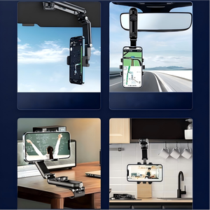 Support universel flexible pour téléphone de bureau et de voiture, rotation manuelle à 360 degrés, compatible iPad, support pour appareils de 4 à 8 pouces, acier au carbone + ABS - Product Image 3
