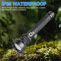 Linterna LED de Alta Eficiencia con Zoom, Recargable Tipo C, Profesional, para Búsqueda, Rescate, Patrulla Táctica y Actividades al Aire Libre