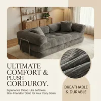 Gemütliches Wolkenförmiges Modernes Modulares Sofa Konvertierbares Bodensofa-Bett Weiches Cord-Ecksofa Familien- und Haustierfreundlich für Wohnzimmer