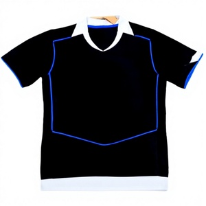 ชุดฟุตบอลผู้ชายแบบปรับแต่งได้ ระบายอากาศได้ดี ผลิตจากโพลีเอสเตอร์ 100% พิมพ์ลายด้วยความร้อน พร้อมชื่อผู้เล่น โลโก้ทีม คอตั้ง แขนสั้น - Product Image 1