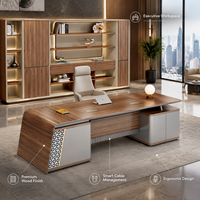 Bureau d'angle moderne pour cadre dirigeant et espace de réception avec tiroir, taille personnalisée, finition sur mesure