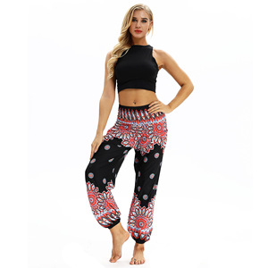 Pantalon de <span class=keywords><strong>yoga</strong></span> pour femme à imprimé pêcheur thaïlandais, longueur intégrale, taille mi-haute élastique, 100 % polyester 160g, séchage rapide, prix de gros abordable, MOQ 1 pièce - Product Image 5