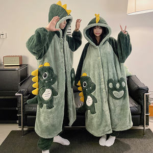 Pijamas <span class=keywords><strong>de</strong></span> Invierno <span class=keywords><strong>para</strong></span> Parejas, Lindos Pijamas <span class=keywords><strong>de</strong></span> <span class=keywords><strong>Dinosaurio</strong></span> <span class=keywords><strong>de</strong></span> Dibujos Animados, Camisón Largo, Conjunto <span class=keywords><strong>de</strong></span> Dos Piezas <span class=keywords><strong>para</strong></span> <span class=keywords><strong>Hombre</strong></span> y Mujer, Conjuntos <span class=keywords><strong>de</strong></span> Pijamas <span class=keywords><strong>de</strong></span> Talla Grande - Product Image 2