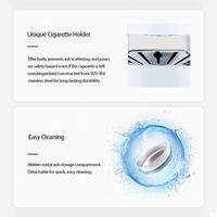 Cendrier sans fumée 2-en-1 à forte aspiration, purificateur d'air avec filtre HEPA, absorbeur de fumée portable en plastique, design moderne et luxueux pour la maison, le bureau et l'extérieur
