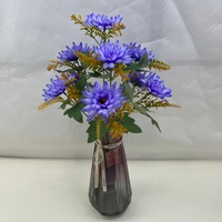 Têtes de bouquet de dahlias artificiels en soie avec herbe de fougère pour la décoration de vase de mariage