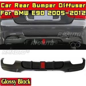 สำหรับ BMW E90 ปี 2005-2012 อุปกรณ์ตกแต่งรถยนต์ BMW E90 ชุดแต่งกันชนหลังสีดำเงาพร้อมไฟสไตล์ MP Splitter Body Kit - Product Image 2
