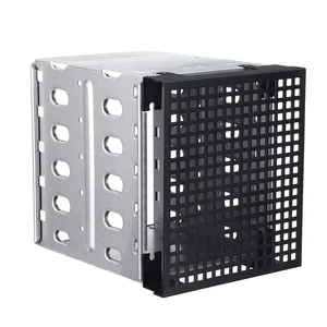 5.25 a 5x3.5 SATA SAS HDD Hard Drive Cage Rack Vassoio Caddy Adattatore Convertitore con Ventola Spazio Stoppini