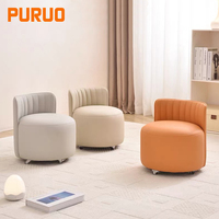 Fauteuil de salon au design italien, moderne, en velours et cuir PU, fauteuil de détente pour hôtel, appartement, villa, canapé rond