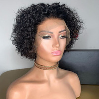 Perruques de Cheveux Humains les Perruques pour Femme Noire 100% Vierge Brésilienne Coupe Courte Pixie Perruques de Cheveux Humains