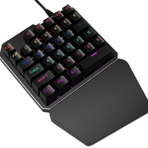 Juego de ratón con teclado mecánico retroiluminado RGB para juegos con una sola mano Interfaz USB para zurdos con función impermeable - Product Image 4