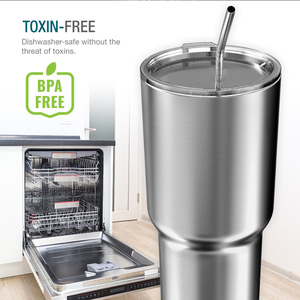 Vacuum Insulation Travel Mug Clear Lid Coffee <strong>Cup</strong> Straw <strong>for</strong> Office <strong>Works</strong> Tumbler 30 oz Double Wall Stainless Steel Thermos <strong>Cup</strong> - Product Image 4