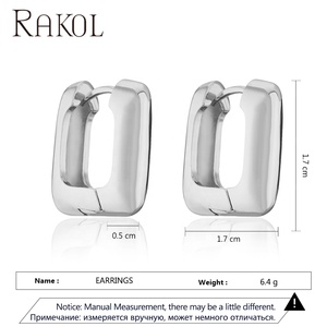 Rakol ต่างหูสตรีทำจากสแตนเลสสตีลห่วงกลมหนาชุบทอง CC hie EP5575 - Product Image 3