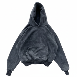 2025 sweat à capuche lavé à l'acide pour hommes lourds coupe régulière Design de luxe teint uni prix de gros pour l'automne - Product Image 1