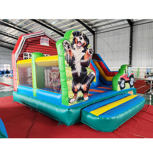 Casa de Brinco Inflable con Tobogán Temática de Granja, Combo Inflable Comercial de Tractor y Granero para <span class=keywords><strong>Alquiler</strong></span> en Fiestas Infantiles - Product Image 2