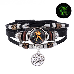 Pulseras Luminosas <span class=keywords><strong>de</strong></span> PU con 12 Constelaciones Hechas a Mano al por Mayor, Multicapa con Cuentas y Regalo Unisex - Joyería <span class=keywords><strong>de</strong></span> Moda - Product Image 6