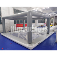 HUAYUE Nouveau design Vente en gros Ponton Pont de bain Eau Loisirs Île gonflable Dock flottant Plate-forme Tapis gonflable avec tente