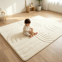 Tapis de jeu pour enfants en fausse fourrure de lapin, antidérapant et rembourré, pour la décoration moderne du salon, vente en gros