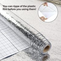 Papier adhésif argenté anti-huile, rouleaux de papier peint auto-adhésifs pour armoires, autocollants muraux imperméables, papier peint vinyle pour crédence de cuisine