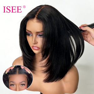 วิกผม ISEE Hot Sale 9x6 Tpart แบบไม่ต้องใช้กาว ติดง่าย <span class=keywords><strong>ทรง</strong></span>ผมตัดเลเยอร์แบบ Yaki ตรง สั้น <span class=keywords><strong>ทรง</strong></span><span class=keywords><strong>บ็อบ</strong></span> วิกผมเวียดนามแท้ สำหรับผู้หญิงผิวสี - Product Image 1
