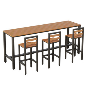 Set Tavolo e Sedie in Metallo <span class=keywords><strong>da</strong></span> <span class=keywords><strong>Esterno</strong></span> per Negozi di Tè, Caffè all'Aperto, Balconi di Casa - Set Sgabelli Alti <span class=keywords><strong>da</strong></span> <span class=keywords><strong>Parete</strong></span> o Finestra - Product Image 5