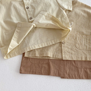 Completo Estivo per Bambini e Bambine, Camicia a Quadri in Cotone con Pantaloncini, Set Due Pezzi, Abbigliamento per Bambini 1-<span class=keywords><strong>3</strong></span> <span class=keywords><strong>Anni</strong></span> - Product Image 4