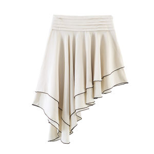 Jupe asymétrique superposée personnalisée Printemps 2026 pour femme, jupe midi décontractée vintage à volants, OEM/ODM par l'usine <span class=keywords><strong>de</strong></span> vêtements chinoise - Product Image 1