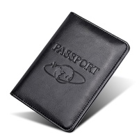 Porte-passeport de voyage en cuir véritable avec logo personnalisé, blocage RFID, porte-cartes de haute qualité, portefeuille de passeport personnalisé