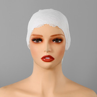 Voile intégral pour femme, petit bonnet en dentelle, foulard musulman en maille, hijab islamique, châle