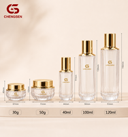 Flacon cosmétique en verre rhombique vertical 30/100/120 ml, émulsion aqueuse, essence, fond de teint, maquillage, crème pour le visage 30-50 g, sérum pour le soin de la peau