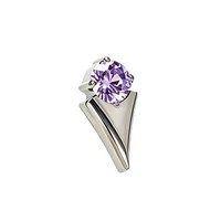 Janxe F136 G23 Titanium Ice-Cream Sparkling Zircon Flower Petal Bead Caps Internally Threaded Piercing Tops Cartilage Helix Ear