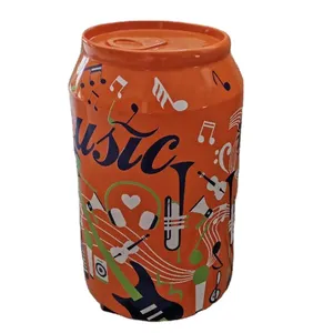 Visual merchandise promosi serat kaca minuman dapat patung Zip-top kaleng patung