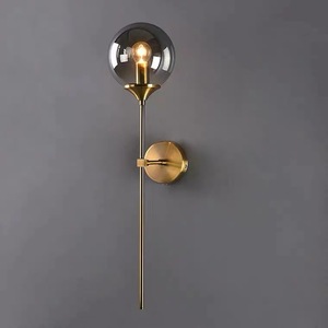Candelabro de vela nórdica de latón, candelabro de pared nórdico dorado, luz E27, enchufe de lujo, decoración de cabecera, iluminación, lámpara de pared de aluminio - Product Image 5