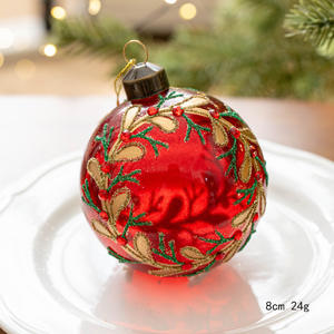 Bola de Vidro de Natal Jinyue BLQ07 de 8cm, Exportação para a Coreia do Sul, Bolas Decorativas Modernas e Simples, Ornamentos Pendentes - Product Image 6