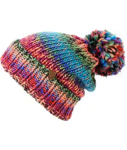 New Crochet Rasta Pom Beanie Tam Hat Womens Ladies giamaica Colorful Rasta Hat Knitting