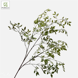 Nandina <span class=keywords><strong>Domestica</strong></span> Artificial deja colgante verde celestial bambú 110cm para decoración de fondo de boda - Product Image 5