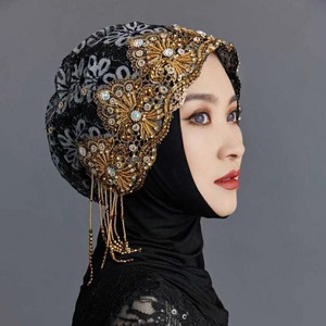 Chapeau de soirée pour femme YASEEN, luxueux, long, à franges vintage, décoré de franges, en nylon respirant, pour toutes les saisons - Product Image 1