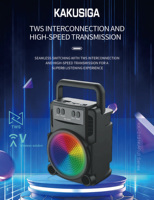 Enceinte sans fil portable de 3 pouces avec lumière LED colorée, radio FM, lecture de carte TF et USB, son stéréo puissant pour les fêtes à domicile, en extérieur