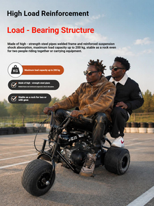 Tricycle tout-terrain à <span class=keywords><strong>moteur</strong></span> essence pour adultes, 3 roues, <span class=keywords><strong>drift</strong></span>, kart de course tout-terrain, plage - Product Image 5