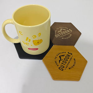 Hot Selling Laserable Leather Custom Color Logo Cute Coasters for Drinks